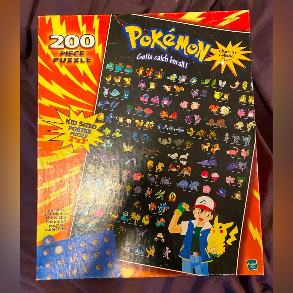 Unopened vintage 1999 Pokémon puzzle, with stickers & poster 24 x 36